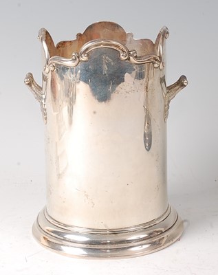 Lot 2120 - A George V silver wine sleeve, having twin...