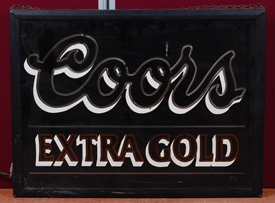 Lot 201 - A 1980s Coors Extra Gold framed advertising...