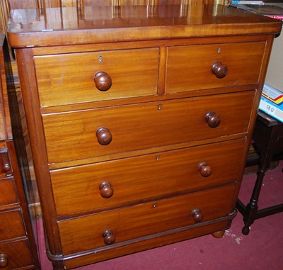 Lot 1107 - A Victorian mahogany chest of two short over...