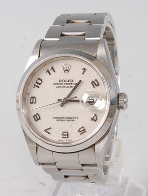 Lot 2305 - A gents steel Rolex Oyster Perpetual datejust...