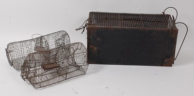 Lot 402 - * A large heavy duty wirework live catch cage...