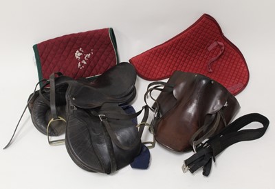 Lot 415 - * A black leather saddle with quilted numnah;...