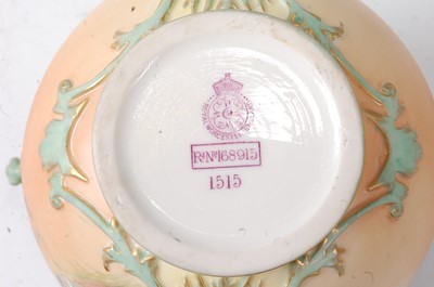 Lot 2036 - A Royal Worcester blushware pot pourri vase...