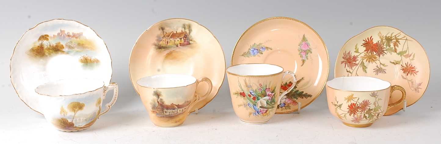 Lot 2049 - A Royal Worcester porcelain cabinet cup and...