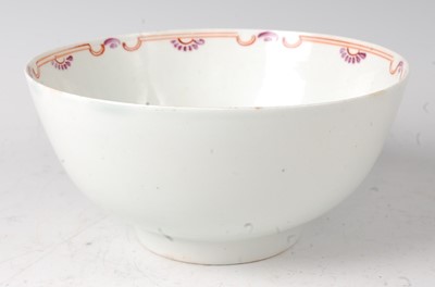 Lot 2056 - A Lowestoft porcelain footed slop bowl, circa...