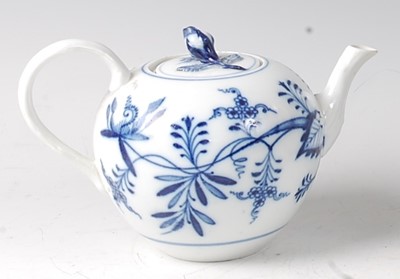 Lot 2066 - A late 19th century Meissen porcelain teapot...