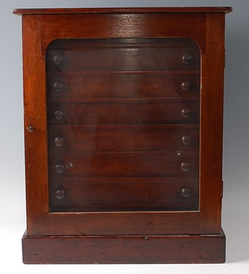 Lot 755 - A Victorian stained pine collectors cabinet,...