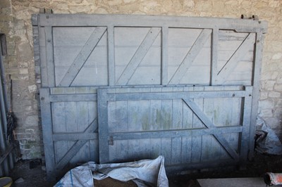 Lot 4 - Set of Wooden Barn Doors (two 9ft x 6ft) and...