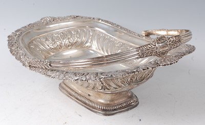 Lot 2125 - A George III silver fruit basket, of oblong...