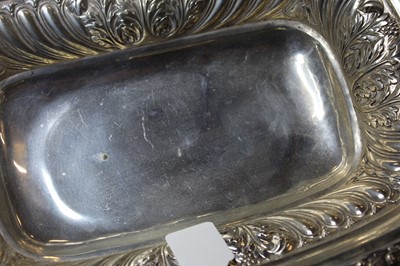 Lot 2125 - A George III silver fruit basket, of oblong...