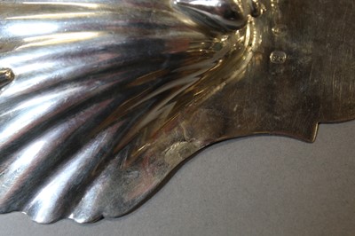 Lot 2126 - A set of three George III silver shell shaped...