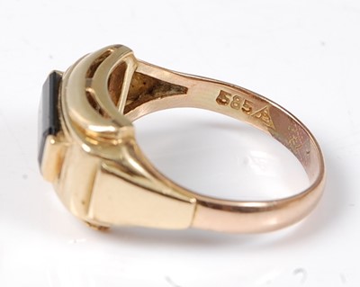 Lot 2502 - A yellow metal tourmaline dress ring,...