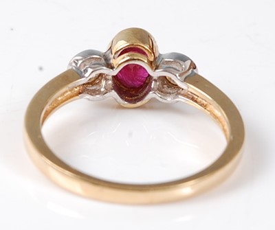 Lot 2503 - A yellow and white metal, ruby and diamond...