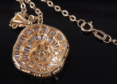 Lot 2235 - An 18ct gold diamond set suite of jewellery,...
