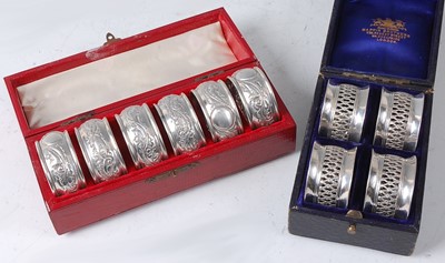 Lot 2141 - A cased set of six late Victorian silver and...