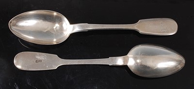 Lot 2150 - A pair of Russian silver tablespoons, each in...