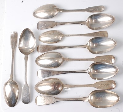 Lot 2165 - George III and later silver flatware, in both...