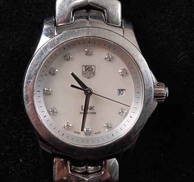 Lot 2244 - A lady's Tag Heuer Link steel bracelet watch,...