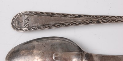 Lot 2184 - A set of six George III silver teaspoons, each...