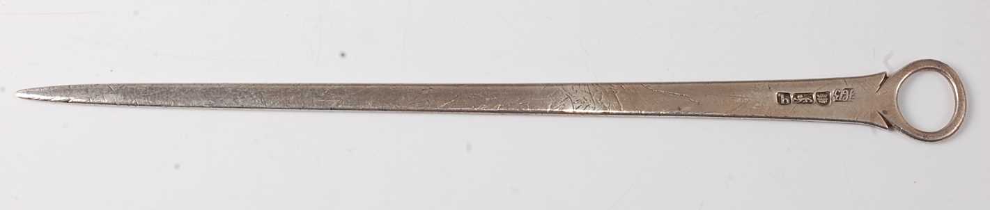 Lot 2185 - A George III silver meat skewer, undecorated,...