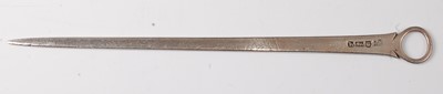 Lot 2185 - A George III silver meat skewer, undecorated,...