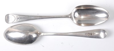 Lot 2187 - A pair of George III silver tablespoons, in...