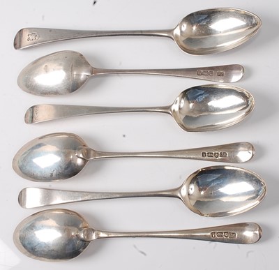 Lot 2188 - A matched set of six George III silver...