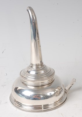 Lot 2170 - A George III silver wine funnel, the beaded...