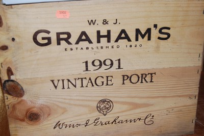 Lot 1249 - W&J Graham's Vintage Port, 1991, twelve...
