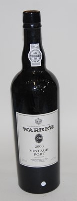 Lot 1299 - Warre's Vintage Port, 2003, six  bottles