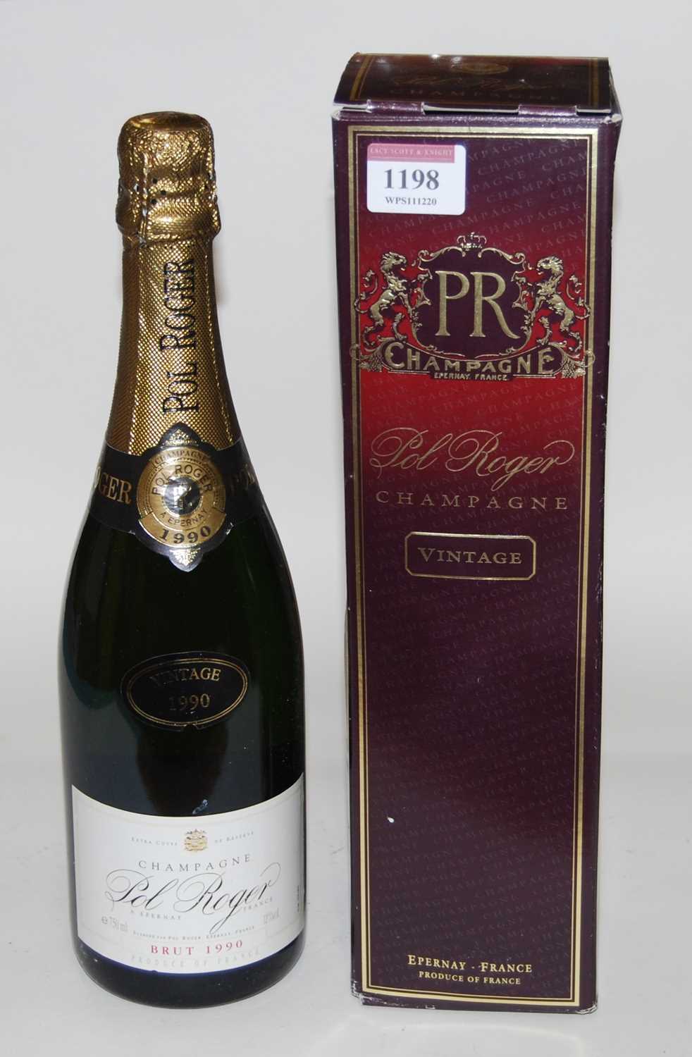 Lot 1198 - Pol Roger Vintage Brut Champagne, 1990, one...