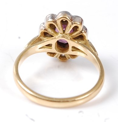 Lot 2501 - A yellow and white metal, ruby and diamond...