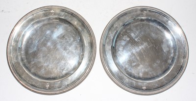 Lot 2113 - A pair of George III silver dinner plates by...