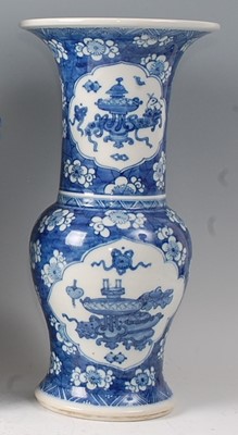 Lot 2374 - A Chinese export blue and white Gu vase,...