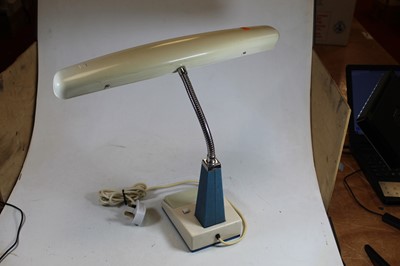 Lot 64 - A 1970s National Adjustable plastic desk lamp,...