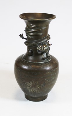 Lot 41 - A Chinese export bronze vase, the flared rim...