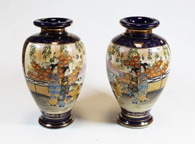 Lot 51 - A pair of 20th century Japanese Satsuma vases,...