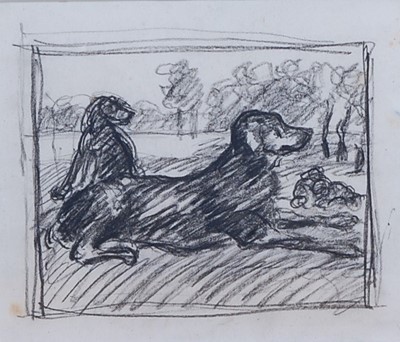 Lot 236 - Henryk Gotlib (1892-1966) - Two Dogs, crayon...