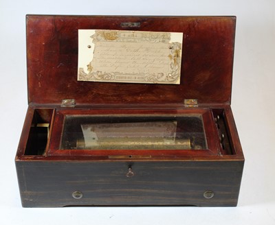 Lot 94 - A Victorian faux rosewood cased cylinder music...