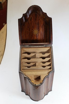 Lot 106 - A George III mahogany knifebox, later...