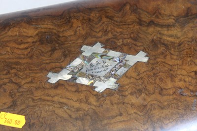 Lot 104 - A Victorian walnut and mother of pearl inlaid...