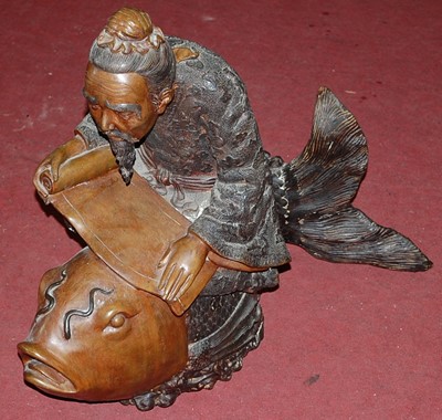 Lot 1338 - A large bronze figure, modelled as a Japanese...