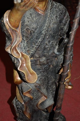 Lot 1339 - A large bronze figure, modelled as a Japanese...