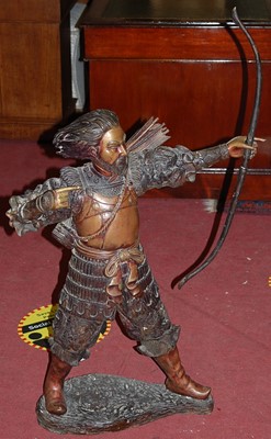 Lot 1343 - A large bronze figure, modelled as a Japanese...