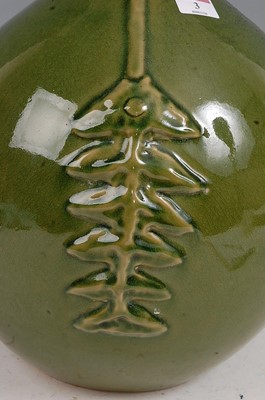 Lot 3 - A large Chinese stoneware green glazed vase,...