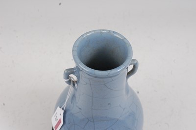 Lot 26 - A Chinese crackle glaze vase on blue ground...