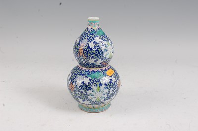 Lot 9 - A Chinese export vase of double gourd form,...