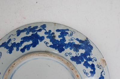 Lot 48 - A large Chinese stoneware blue & white charger...