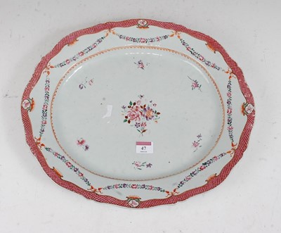 Lot 47 - A stoneware meat dish of shaped oval form,...