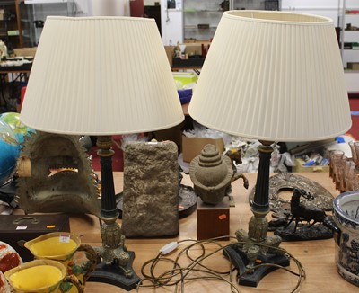 Lot 175 - A pair of contemporary table lamps, each...